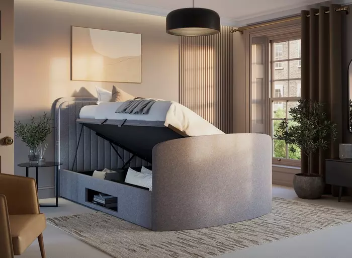 Alexis Upholstered Ottoman LG TV Bed Frame - Image 3