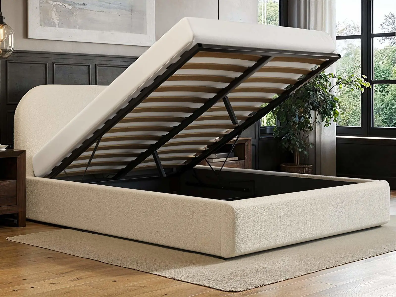 Flair Alba Ottoman Bed Cream Boucle - Image 4