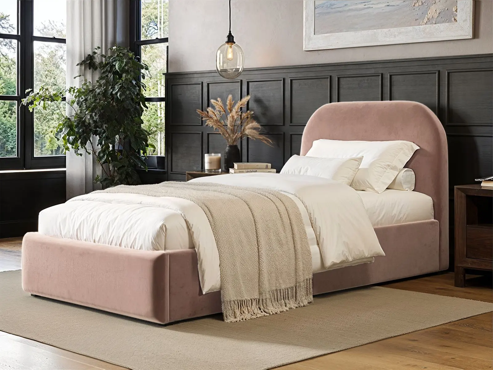 Flair Alba Single Ottoman Bed Velvet - Image 4