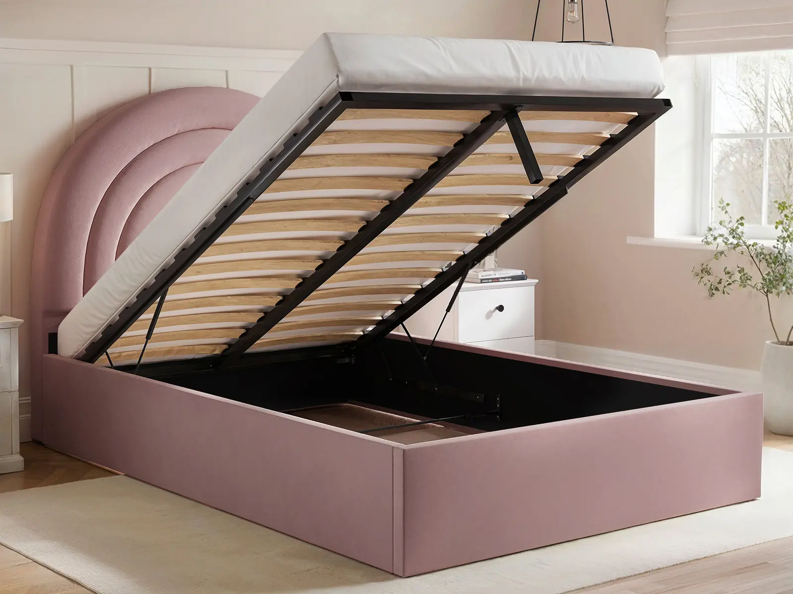 Flair Ava Small Double Fabric Ottoman Bed - Image 2