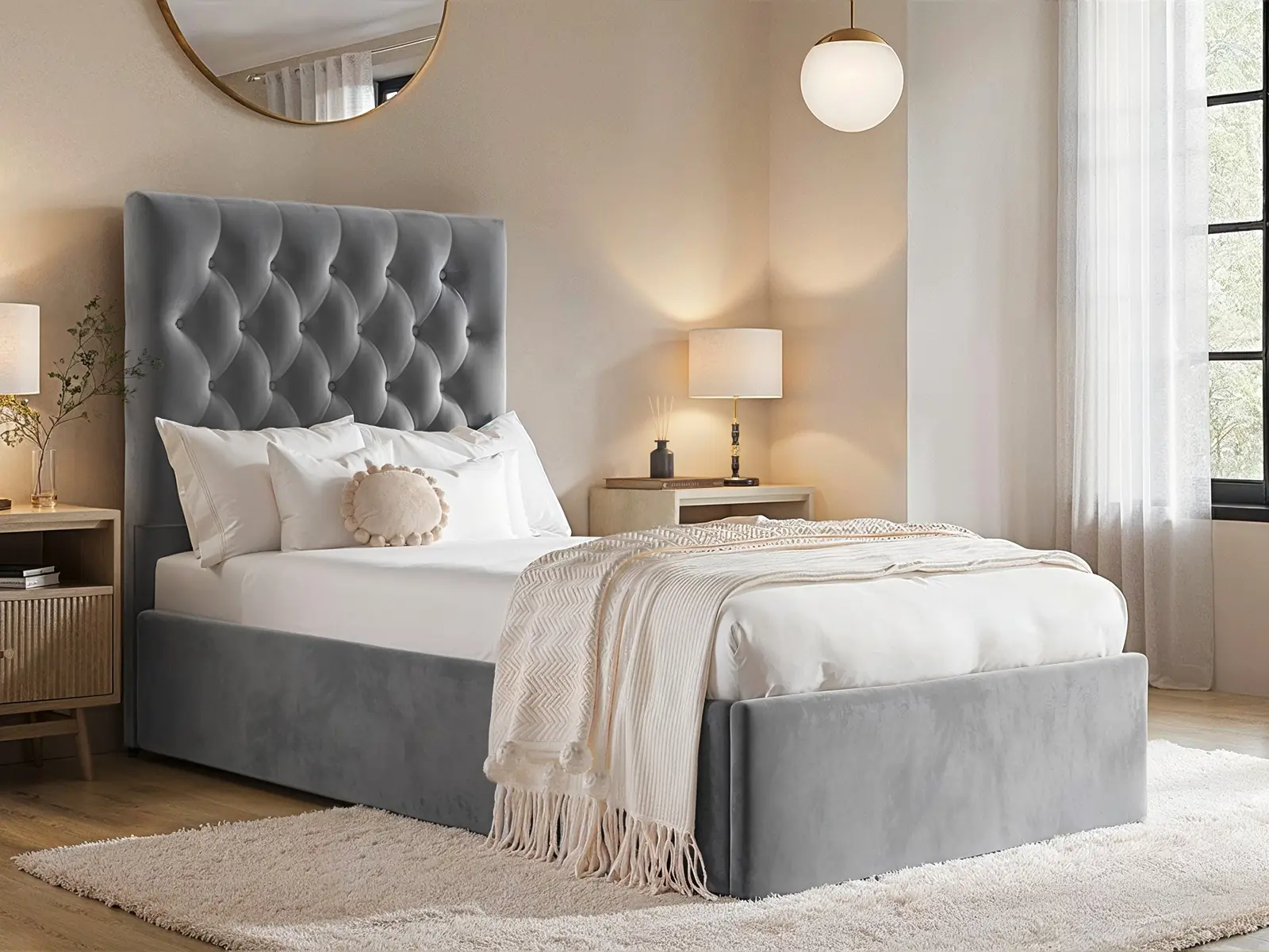 Flair Milan Single Velvet Ottoman Bed - Image 4